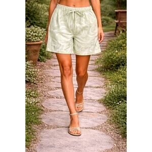 Stone Fox Swim Melba 100% Linen Shorts- Aloe Lines - size XS/S